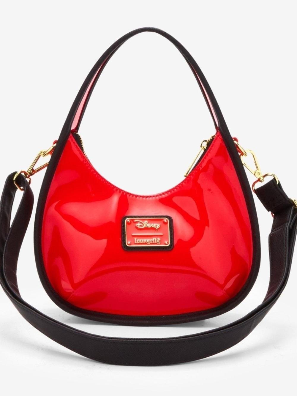 Loungefly Disney Mickey Mouse & Friends Red Vinyl Crossbody Bag NWT - Picture 3 of 6